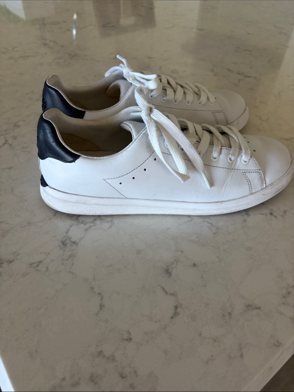 Tory Burch Howell Court White Leather Sneakers #142364 size 9M